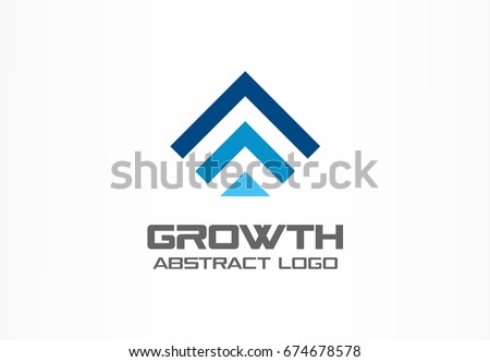 Abstract business company logo. Corporate identity design element. Technology, market, bank logotype idea. Connected arrow up, growth, progress integrate and success concept. Vector interaction icon