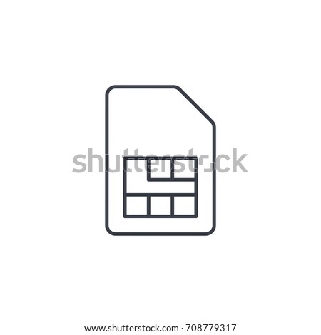 SIM card thin line icon. Linear vector illustration. Pictogram isolated on white background