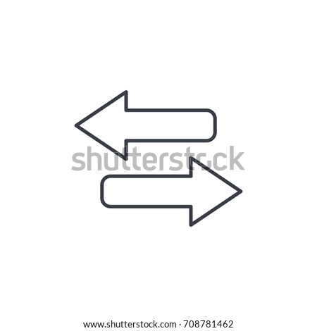 Arrows Exchange thin line icon. Linear vector illustration. Pictogram isolated on white background