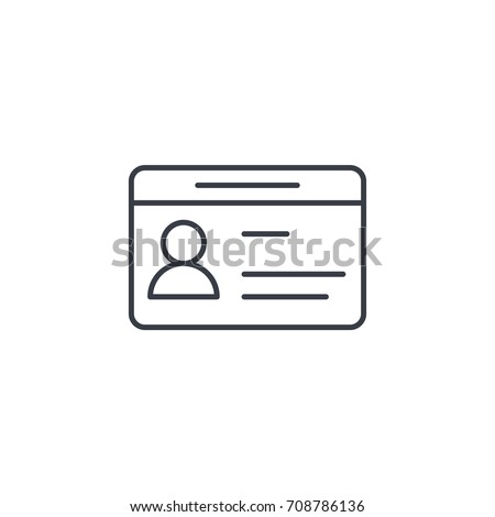 car driver, driving license, id card thin line icon. Linear vector illustration. Pictogram isolated on white background