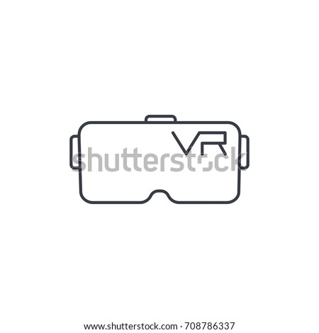 VR glasses, goggles, virtual reality 360 thin line icon. Linear vector illustration. Pictogram isolated on white background