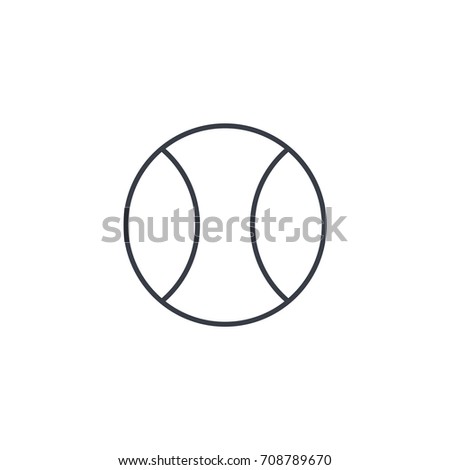 tennis ball thin line icon. Linear vector illustration. Pictogram isolated on white background