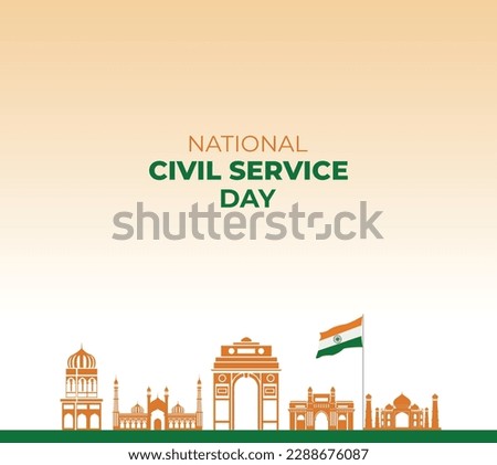 National Civil Service day. 21 April. Holiday Concept. Template for background, banner, card, poster with text inscription. Vector illustration. Flat Design.