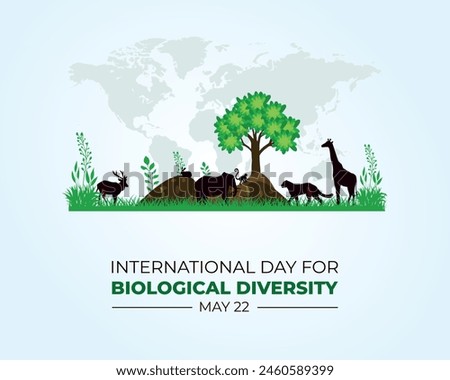 International Day for Biological Diversity. May 22. Holiday concept. Template for background with banner, poster and card. Vector illustration.