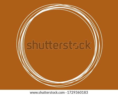 Abstract multiple white circle lines on brown background
