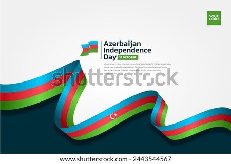 Azerbaijan flag background, azerbaijan independence day 18th october.