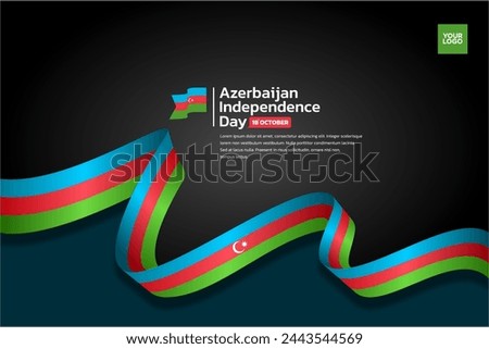 Azerbaijan flag background, azerbaijan independence day 18th october.