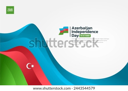 Azerbaijan flag background, azerbaijan independence day 18th october.