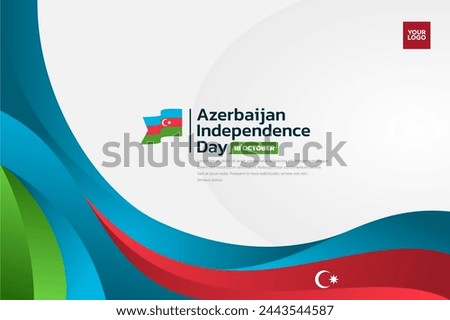 Azerbaijan flag background, azerbaijan independence day 18th october.