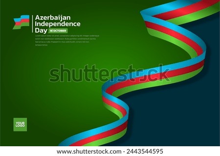 Azerbaijan flag background, azerbaijan independence day 18th october.