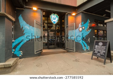 EDINBURGH, SCOTLAND, UK - 2 MAY 2015: Entrance to Brewdog Edinburgh craft beer bar in Cowgate, Edinburgh