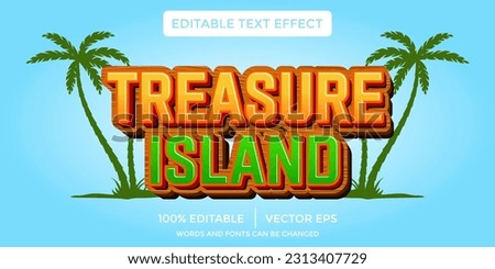 Treasure island 3D text effect template