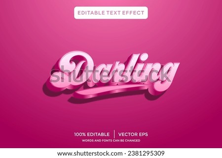 darling 3D text effect template