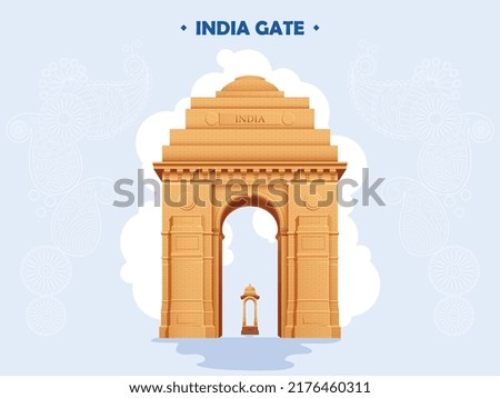 Illustration of Famous Indian monument India Gate