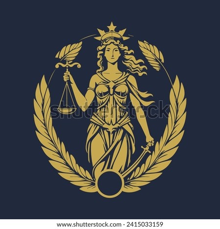 goddess of justice logo template