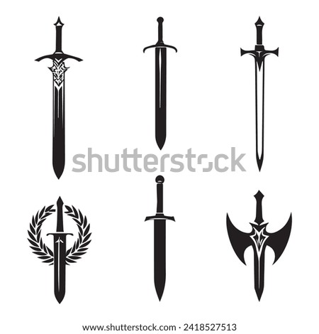 Sword icons set vector collection design