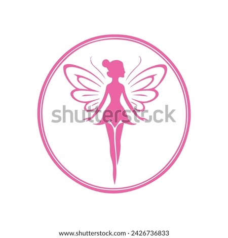 vector flat design fairy silhouette illustration