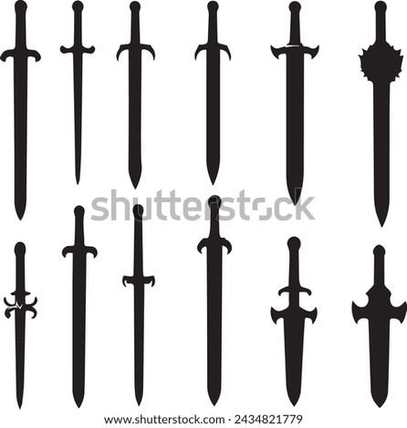 Sword icons set vector design