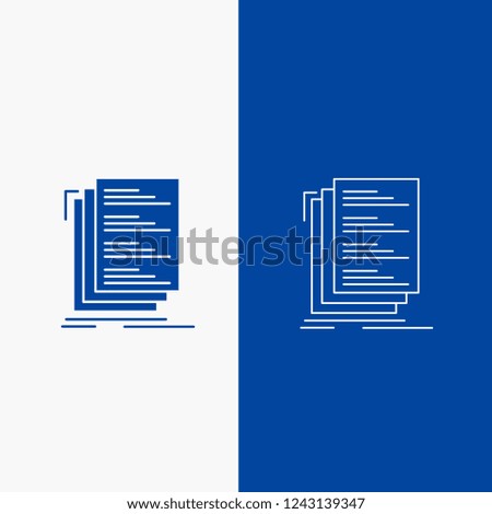 Code, coding, compile, files, list Line and Glyph web Button in Blue color Vertical Banner for UI and UX, website or mobile application