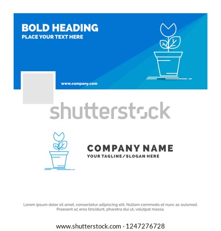 Blue Business Logo Template for adventure game obstacle plant. Facebook Timeline Banner Design. vector web banner background illustration