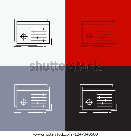 File, object, processing, settings, software Icon Over Various Background. Line style design, designed for web and app. Eps 10 vector illustration