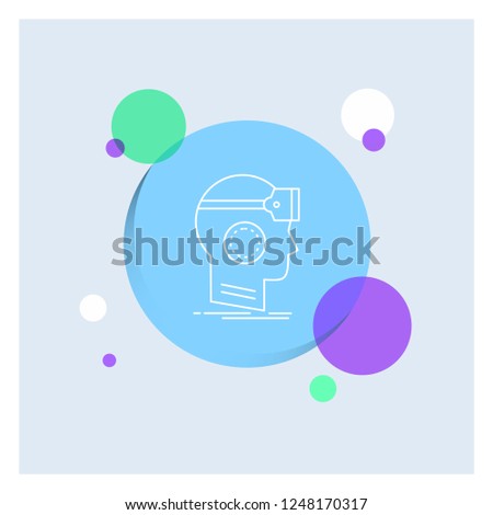 VR, googles, headset, reality, virtual White Line Icon colorful Circle Background