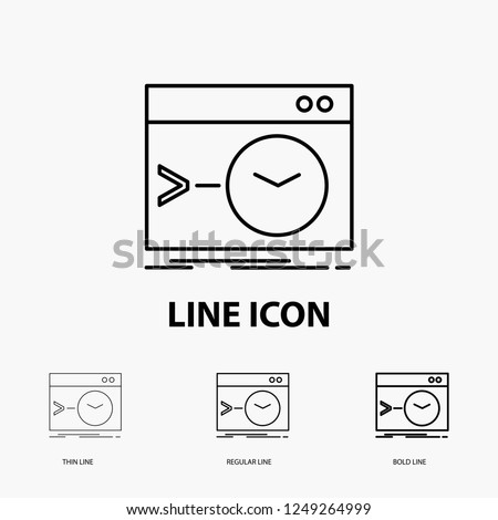 Admin, command, root, software, terminal Icon in Thin, Regular and Bold Line Style. Vector illustration