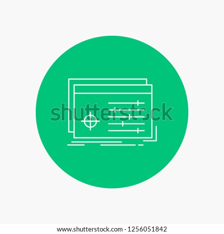 File, object, processing, settings, software White Line Icon in Circle background. vector icon illustration