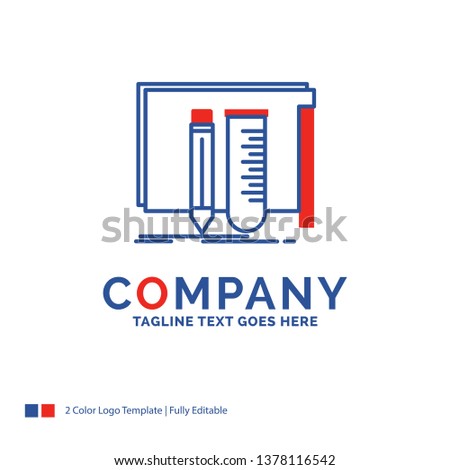 Company Name Logo Design For build, equipment, fab, lab, tools. Blue and red Brand Name Design with place for Tagline. Abstract Creative Logo template for Small and Large Business.