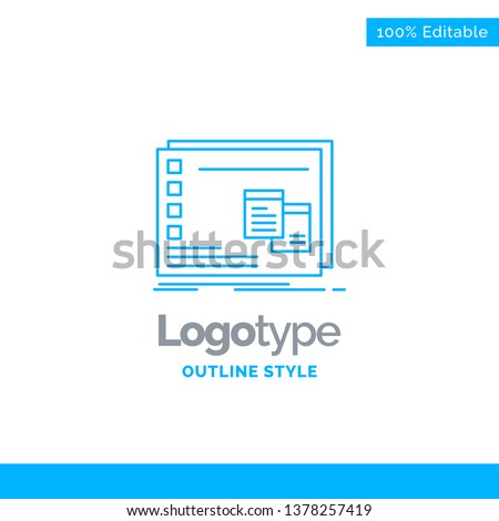 Blue Logo design for Window, Mac, operational, os, program. Business Concept Brand Name Design and Place for Tagline. Creative Company Logo Template. Blue and Gray Color logo design 100% Editable Temp