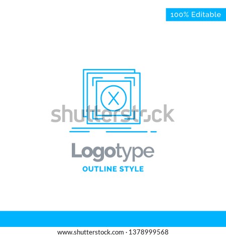 Blue Logo design for error, application, message, problem, server. Business Concept Brand Name Design and Place for Tagline. Creative Company Logo Template. Blue and Gray Color logo design 100% Editab