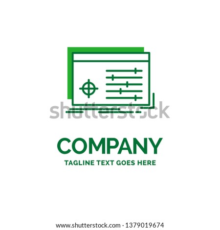 File, object, processing, settings, software Flat Business Logo template. Creative Green Brand Name Design.