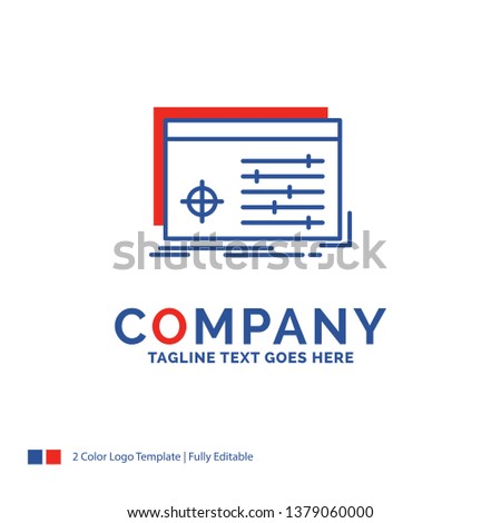 Company Name Logo Design For File, object, processing, settings, software. Blue and red Brand Name Design with place for Tagline. Abstract Creative Logo template for Small and Large Business.