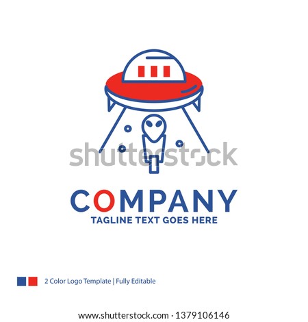 Company Name Logo Design For alien, space, ufo, spaceship, mars. Blue and red Brand Name Design with place for Tagline. Abstract Creative Logo template for Small and Large Business.