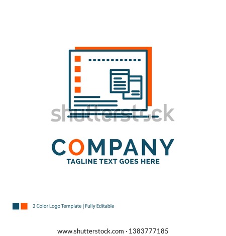 Window, Mac, operational, os, program Logo Design. Blue and Orange Brand Name Design. Place for Tagline. Business Logo template.