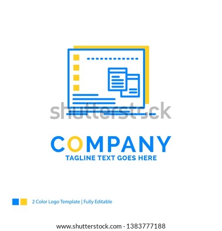Window, Mac, operational, os, program Blue Yellow Business Logo template. Creative Design Template Place for Tagline.
