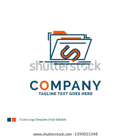 Backdoor, exploit, file, internet, software Logo Design. Blue and Orange Brand Name Design. Place for Tagline. Business Logo template.