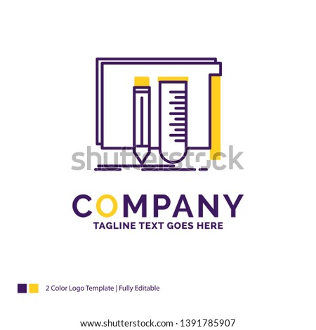 Company Name Logo Design For build, equipment, fab, lab, tools. Purple and yellow Brand Name Design with place for Tagline. Creative Logo template for Small and Large Business.