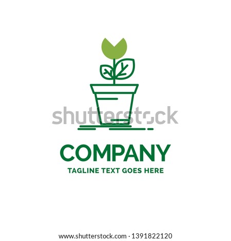 adventure game obstacle plant Flat Business Logo template. Creative Green Brand Name Design.