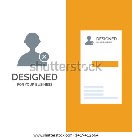 Delete, Man, User Grey Logo Design and Business Card Template