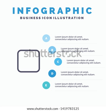 Box, Checkbox, Unchecked Line icon with 5 steps presentation infographics Background