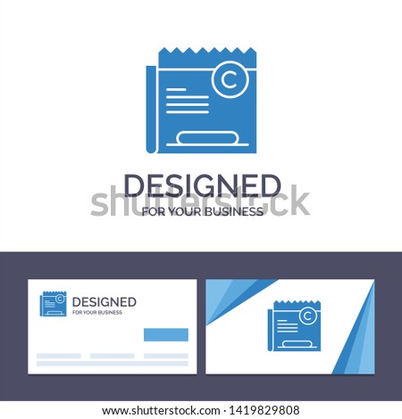 Creative Business Card and Logo template Copy, Copyright, Restriction, Right, File Vector Illustration