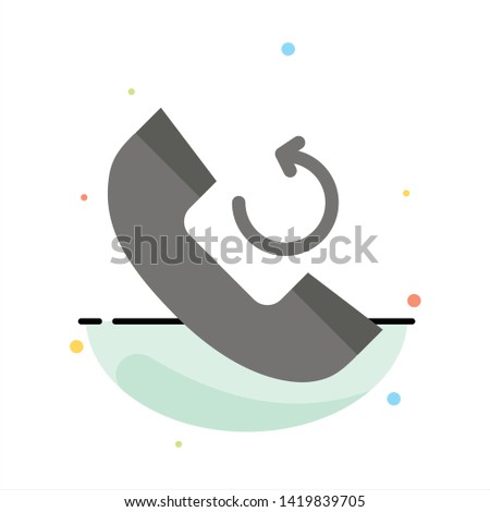 Call, Phone, Callback Abstract Flat Color Icon Template