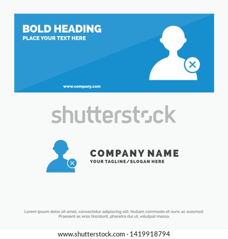 Delete, Man, User SOlid Icon Website Banner and Business Logo Template