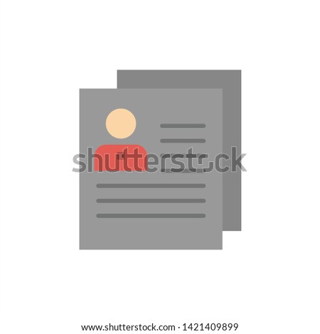Profile, About, Contact, Delete, File, Personal  Flat Color Icon. Vector icon banner Template