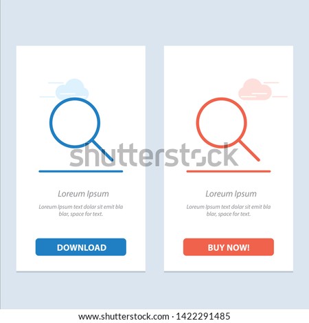 Search, Sets  Blue and Red Download and Buy Now web Widget Card Template