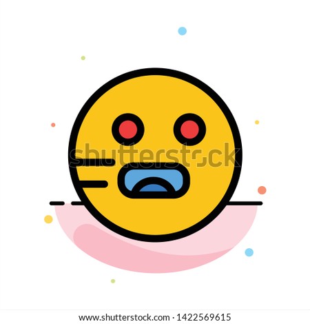 Emojis, Emoticon, Hungry, School Abstract Flat Color Icon Template