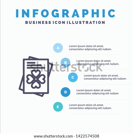 Passport, World, Ireland Line icon with 5 steps presentation infographics Background