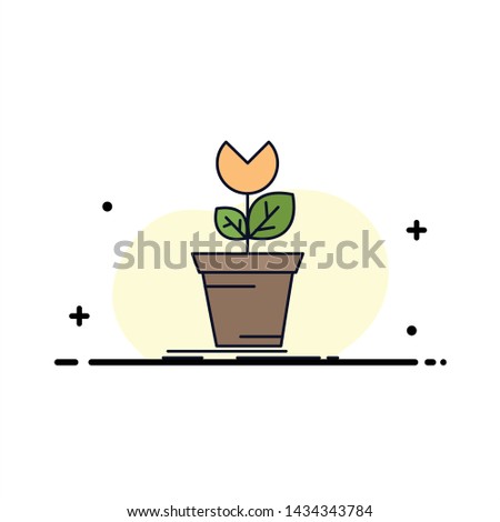 adventure game obstacle plant Flat Color Icon Vector
