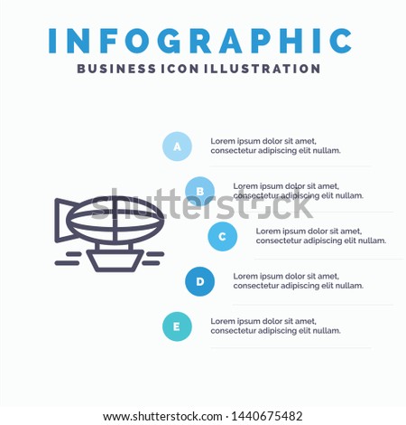 Air, Balloon, Balloon, Filled, Holiday, Travel Line icon with 5 steps presentation infographics Background